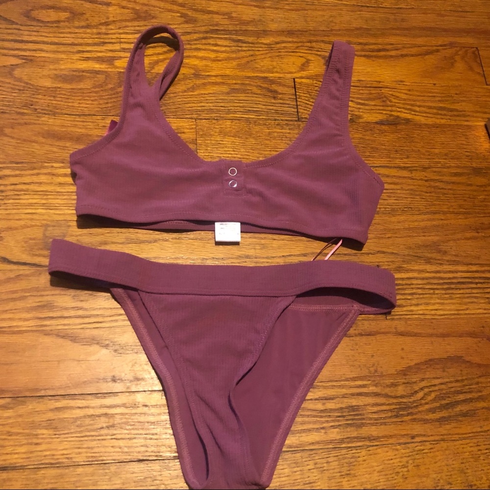 Tee Ink Bandeau & Cheeky Hipster Bikini Pink 4